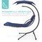 Best Choice Products Hanging Curved Chaise Lounge Chair Swing for Backyard, Patio w/ Pillow, Shade, Stand